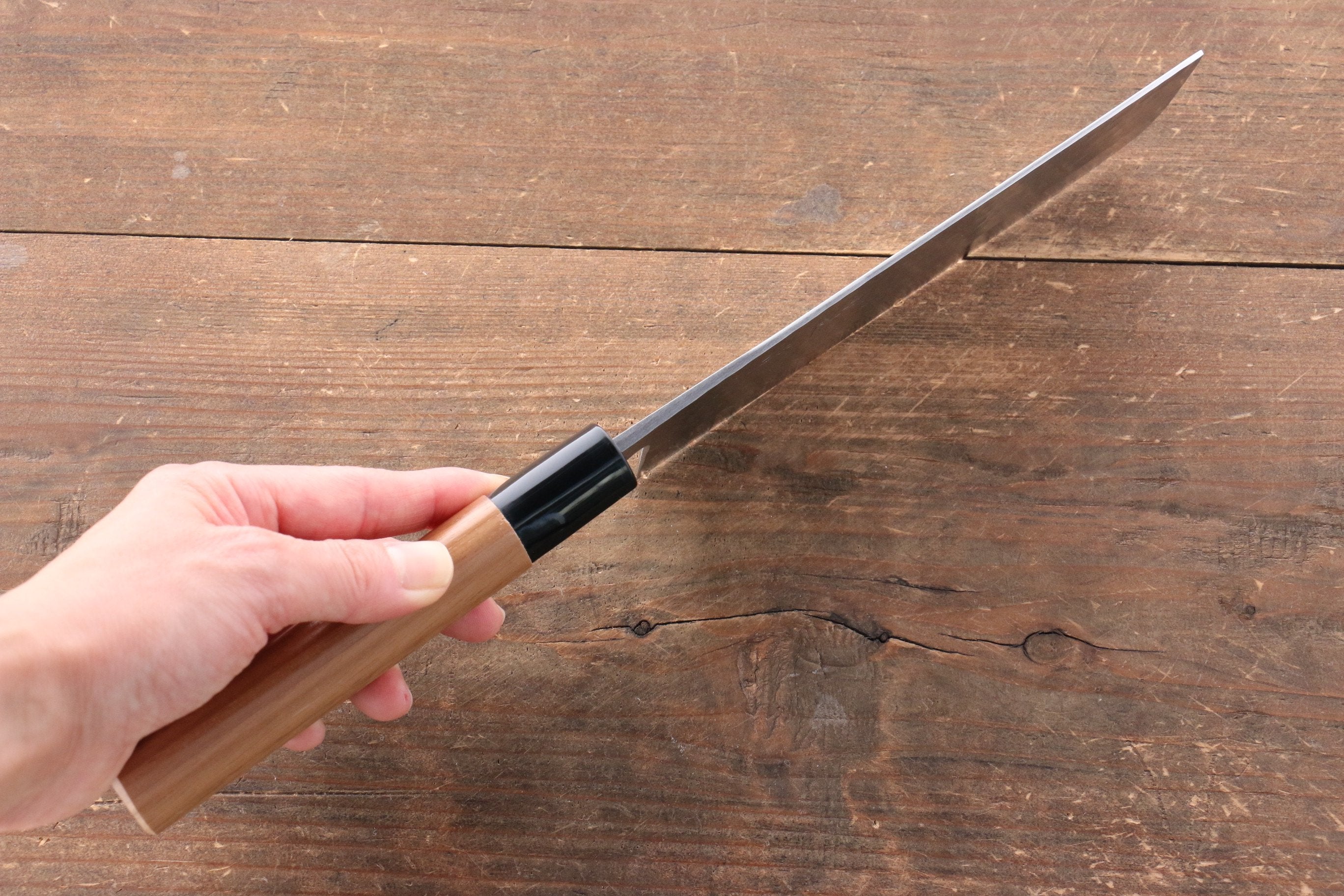 Kunihira Tanryu VG1 Damascus Nakiri 165mm Walnut Handle - Seisuke Knife