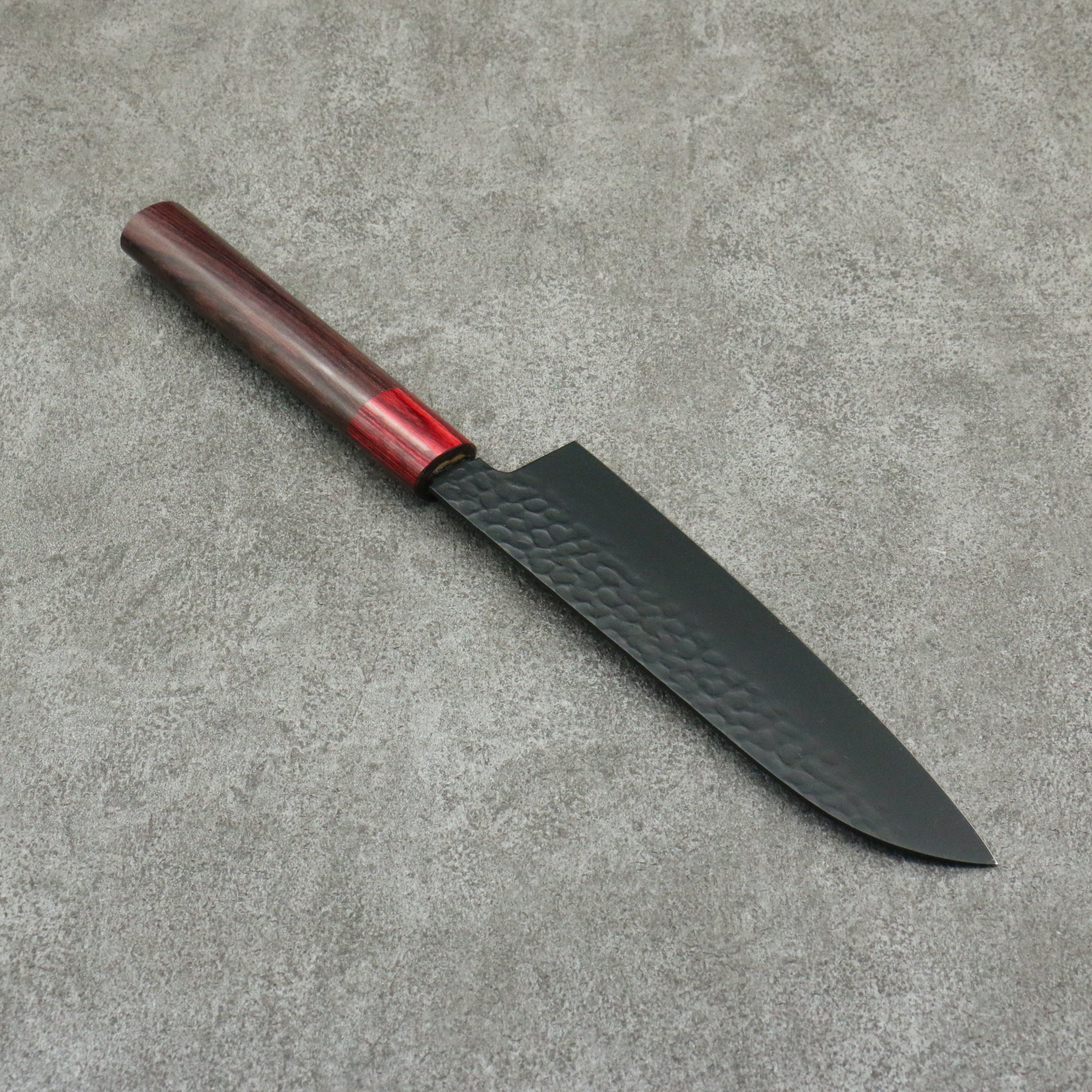 Sakai Takayuki Kurokage VG10 Hammered Teflon Coating Santoku 170mm Rosewood Handle - Seisuke Knife