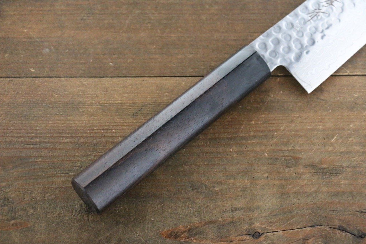 Sakai Takayuki 45 Layer Damascus Japanese Chef's Santoku Knife 180mm with Shitan Handle - Seisuke Knife
