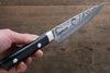 Takeshi Saji VG10 Black Damascus Petty-Utility 135mm Black Micarta Handle - Seisuke Knife - Slide 8