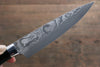 Takeshi Saji VG10 Black Damascus Petty-Utility 135mm Black Micarta Handle - Seisuke Knife - Slide 5