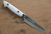 Kazuo Nomura VG10 Damascus Petty-Utility 100mm with White Stone Handle - Seisuke Knife - Slide 1