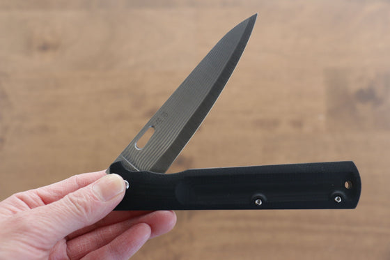 Takeshi Saji SG2 Damascus Folding Petty-Utility 100mm with Carbon Fiber Handle - Seisuke Knife