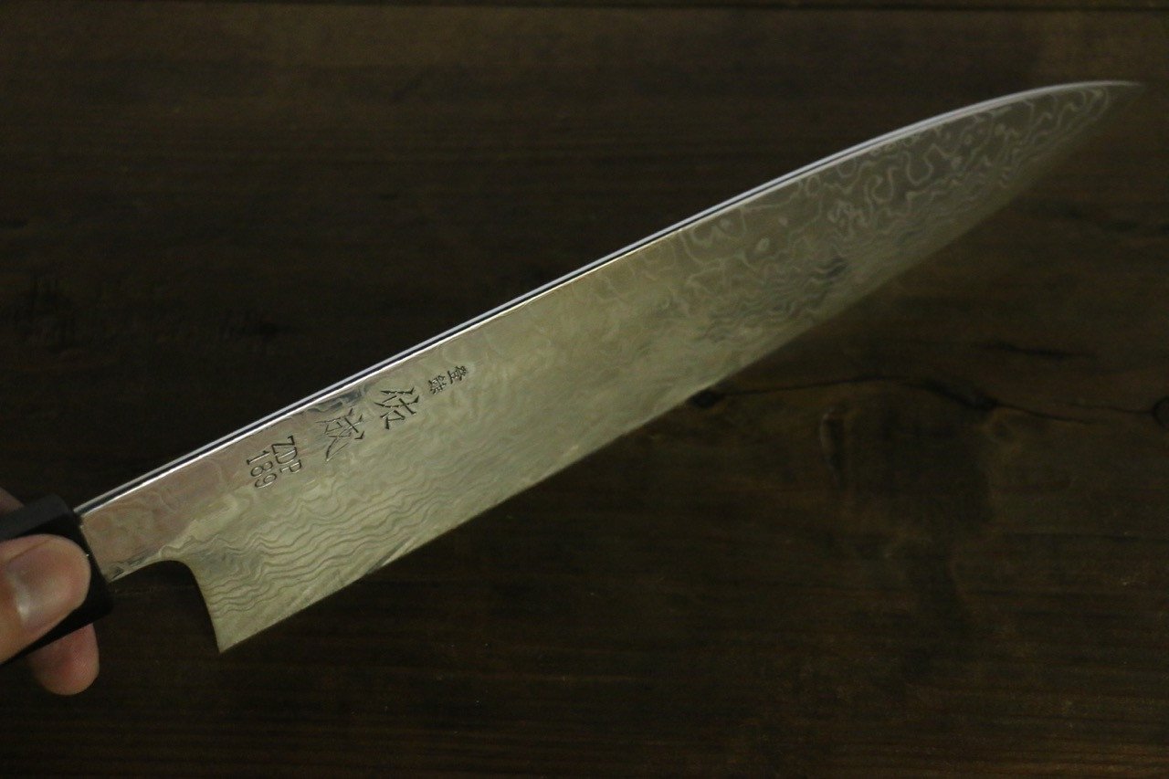 Sukenari ZDP189 Damascus Gyuto 210mm with Shitan Handle - Seisuke Knife