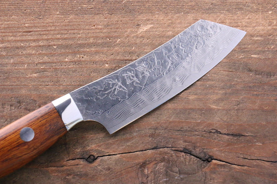 Kazuo Nomura VG10 Damascus Kiritsuke 90mm with Ironwood Handle - Seisuke Knife