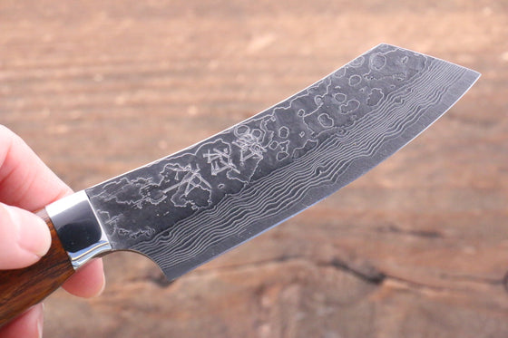 Kazuo Nomura VG10 Damascus Kiritsuke 90mm with Ironwood Handle - Seisuke Knife