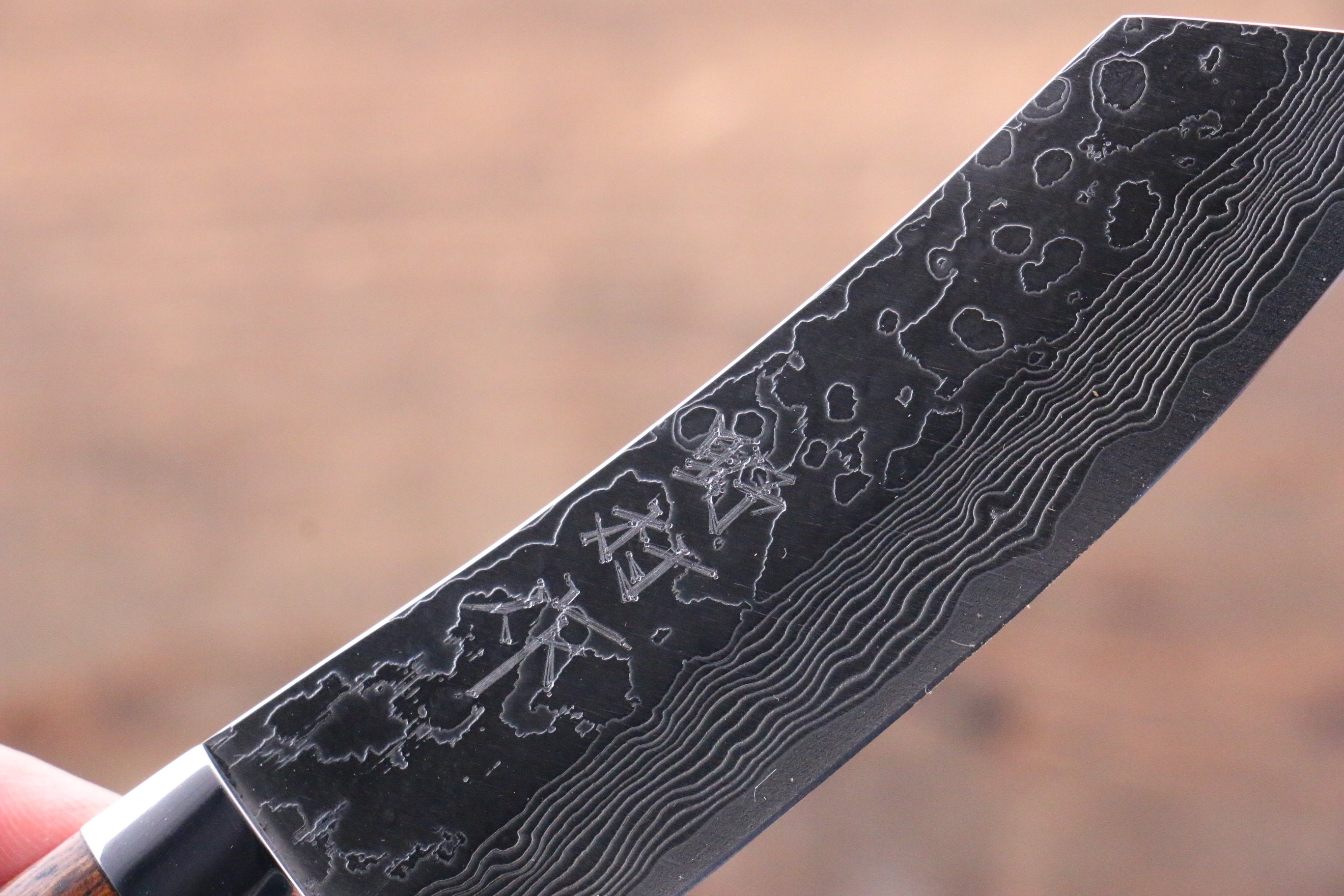 Kazuo Nomura VG10 Damascus Kiritsuke 90mm Ironwood Handle - Seisuke Knife