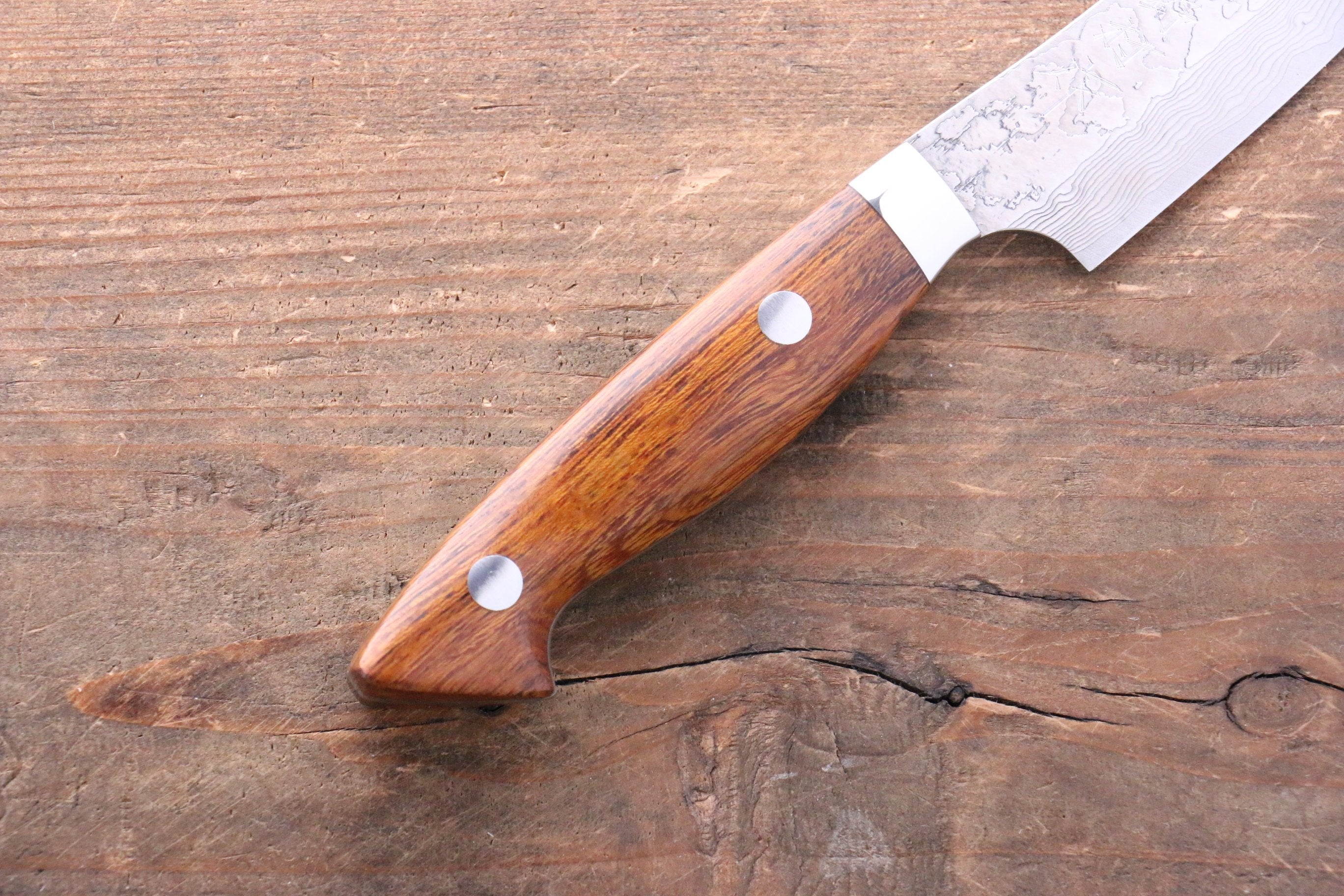 Kazuo Nomura VG10 Damascus Kiritsuke 90mm Ironwood Handle - Seisuke Knife