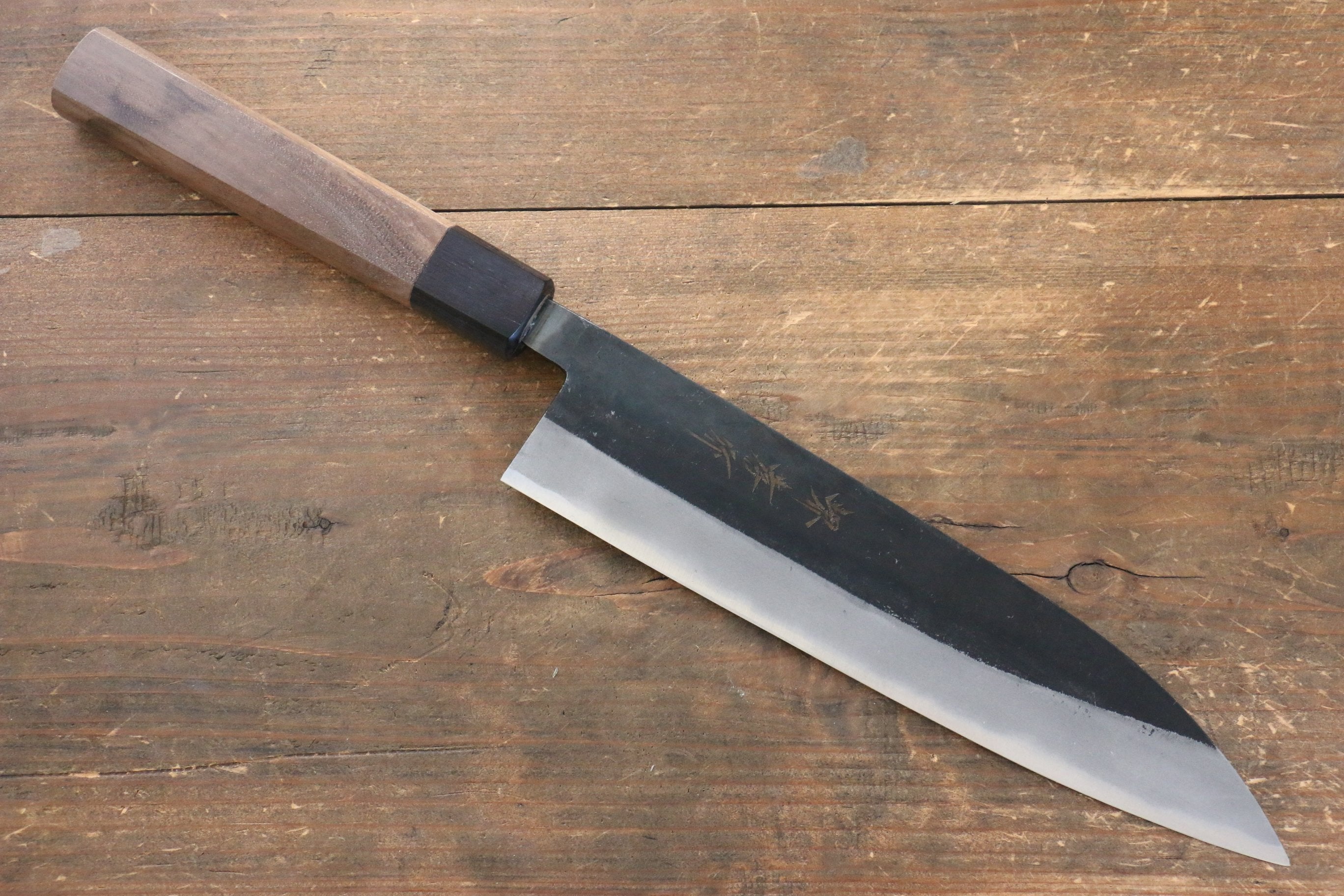 Sakai Takayuki Blue Steel No.2 Kurouchi Gyuto 210mm with Walnut Handle - Seisuke Knife