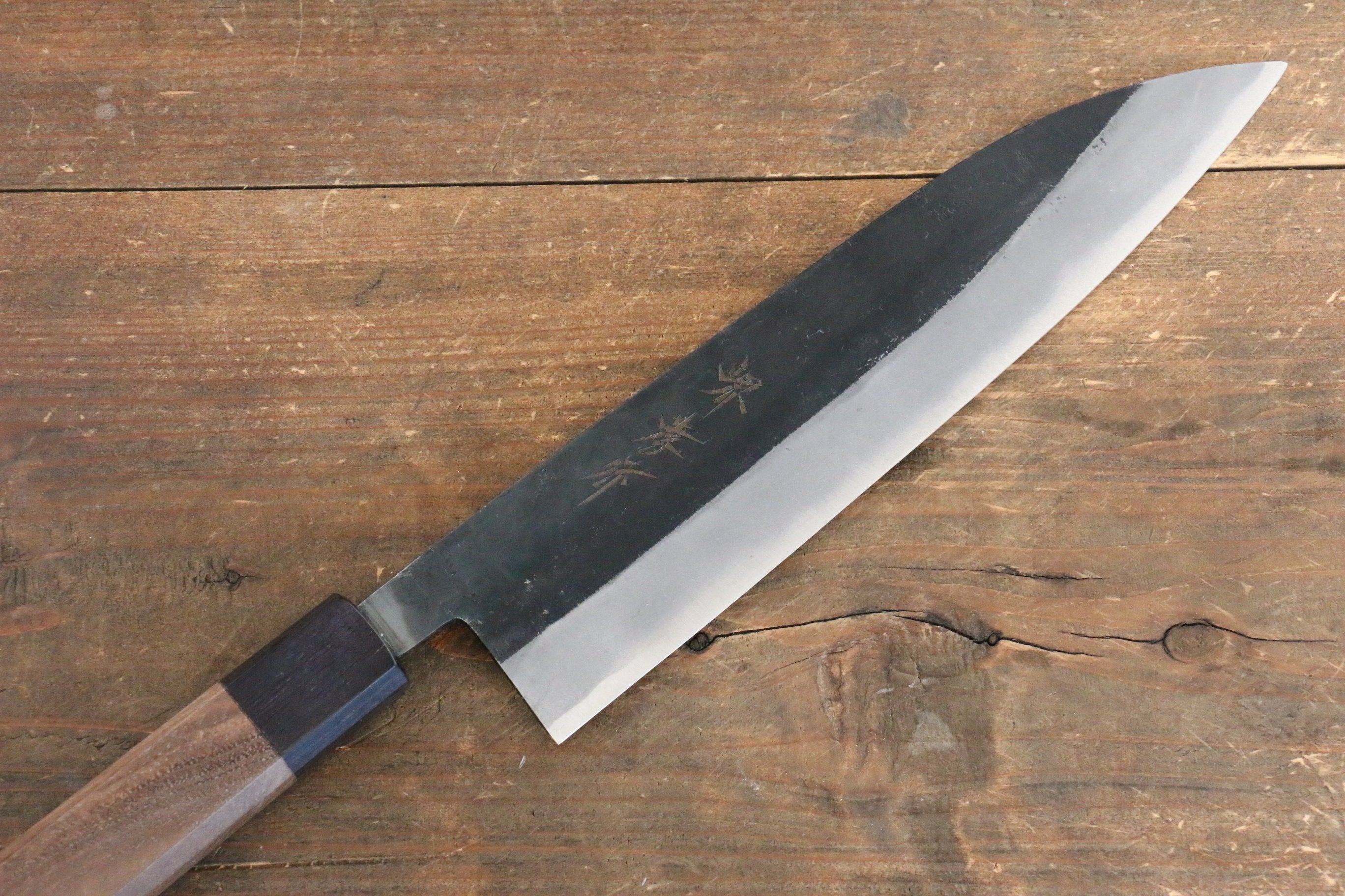Sakai Takayuki Blue Steel No.2 Kurouchi Gyuto 210mm Walnut Handle - Seisuke Knife
