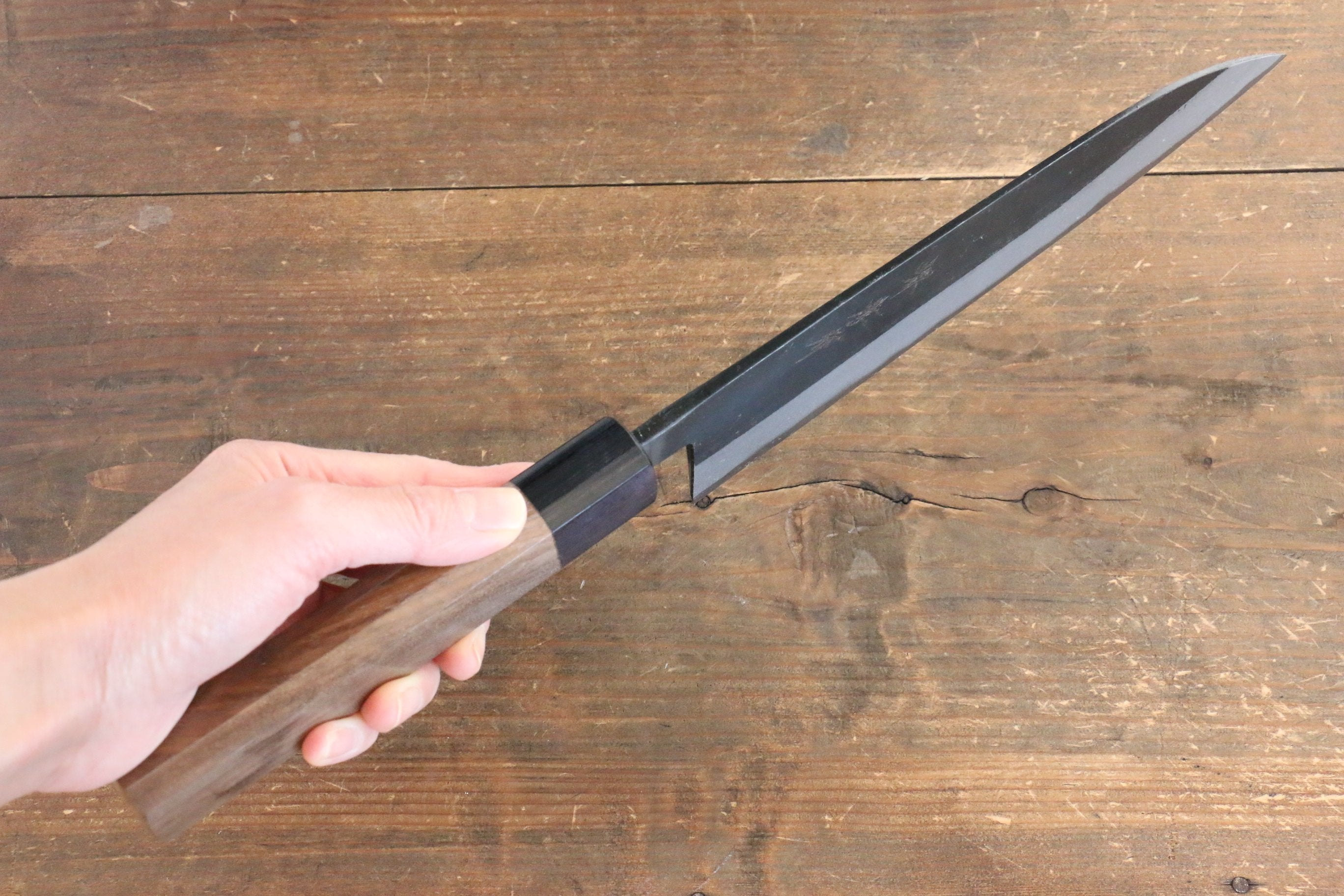 Sakai Takayuki Blue Steel No.2 Kurouchi Gyuto 210mm Walnut Handle - Seisuke Knife