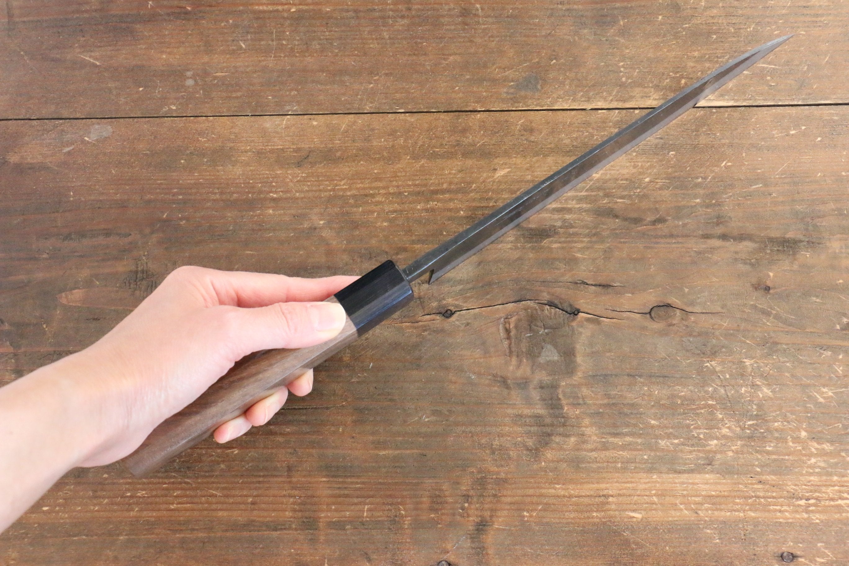 Sakai Takayuki Blue Steel No.2 Kurouchi Gyuto 210mm Walnut Handle - Seisuke Knife