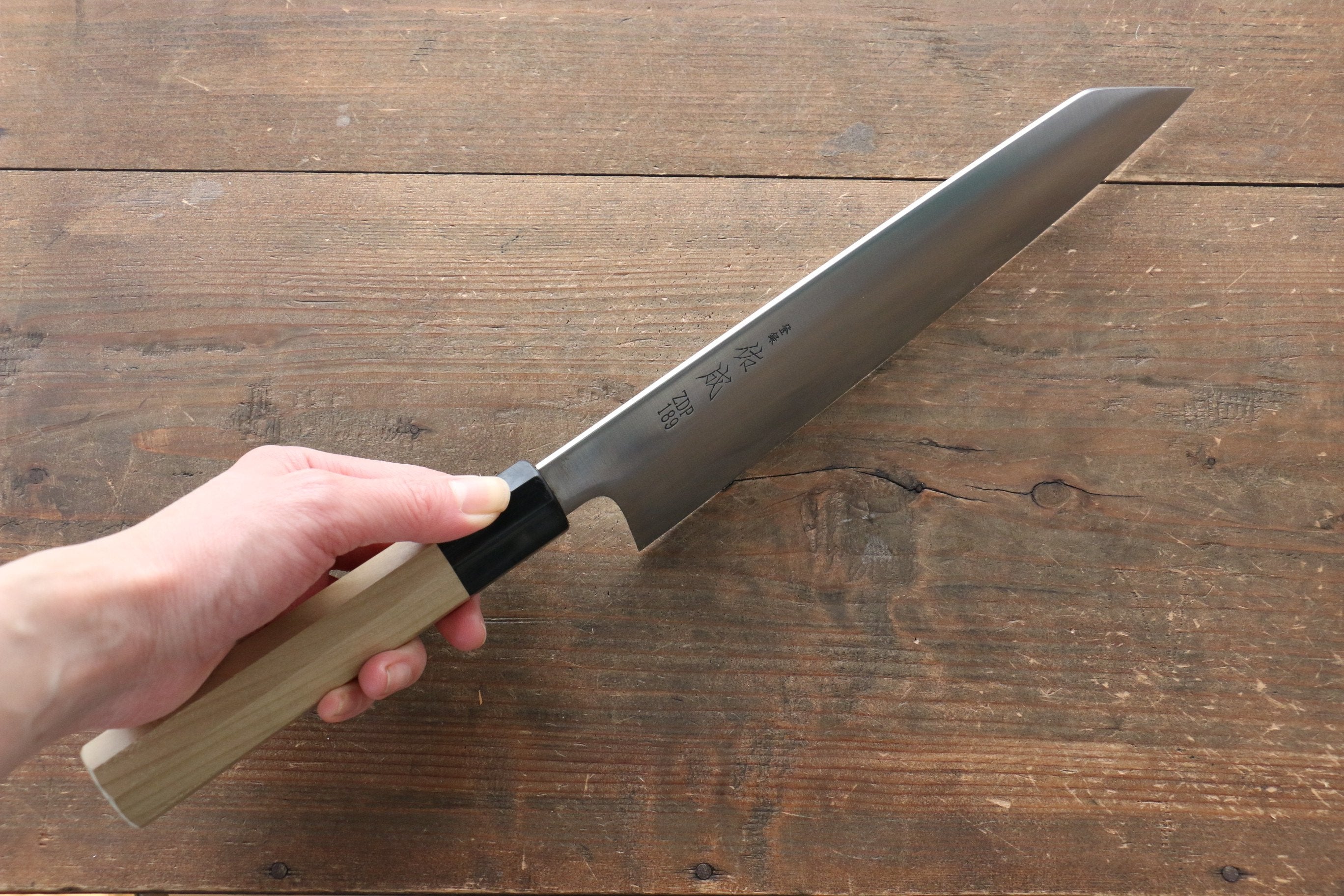 Sukenari ZDP189 3 Layer Kiritsuke Gyuto 240mm Magnolia Handle - Seisuke Knife