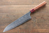 Yoshimi Kato Blue Super Nashiji Gyuto 210mm with Red Honduras Handle - Seisuke Knife - Slide 1