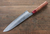 Yoshimi Kato Blue Super Nashiji Gyuto 210mm with Red Honduras Handle - Seisuke Knife - Slide 2