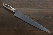  Takeshi Saji VG10 Damascus Sujihiki 270mm Cow Bone Handle - Seisuke Knife