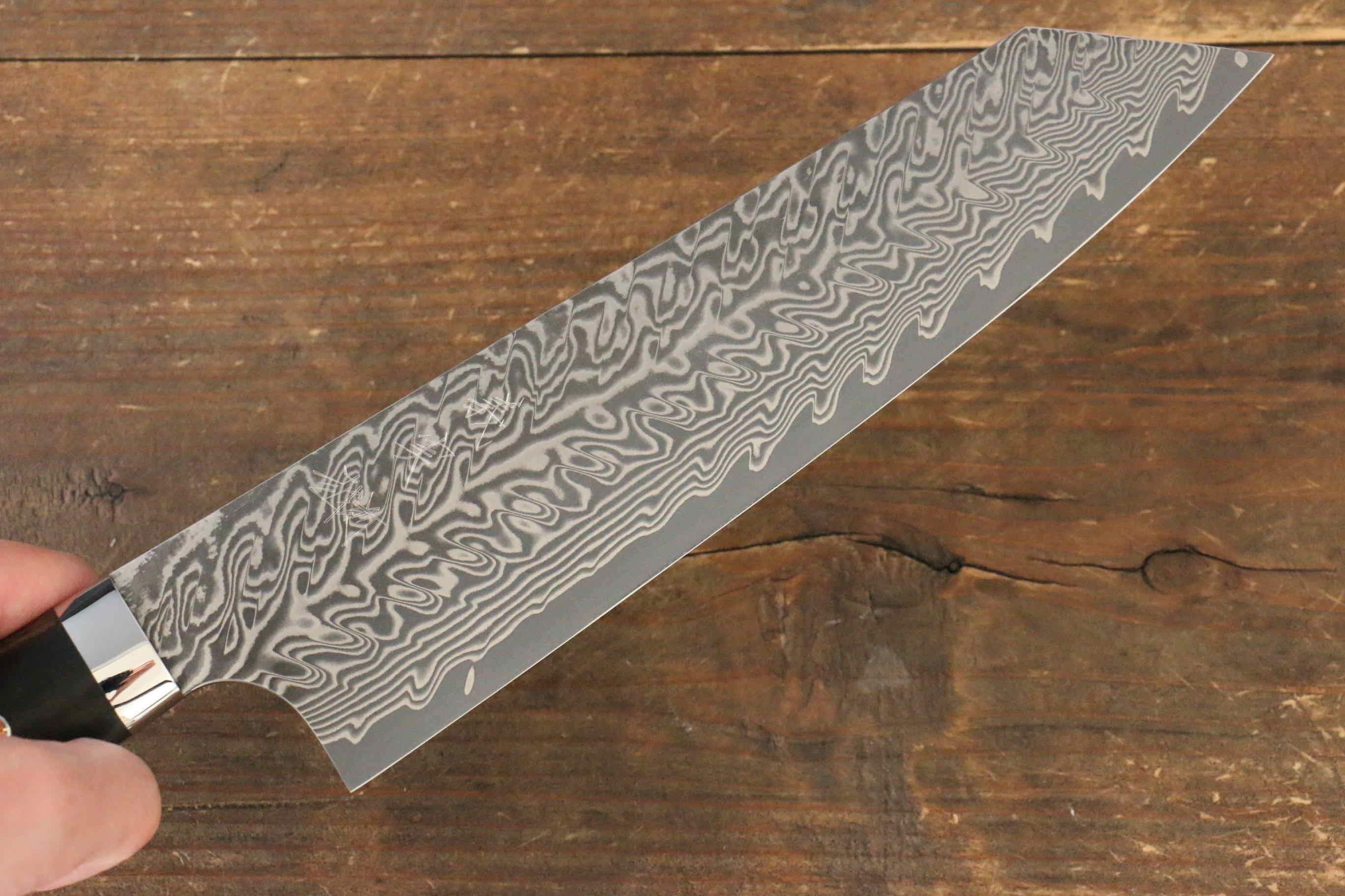 Yoshimi Kato SG2 Damascus Bunka 200mm with Black Persimmon Handle - Seisuke Knife
