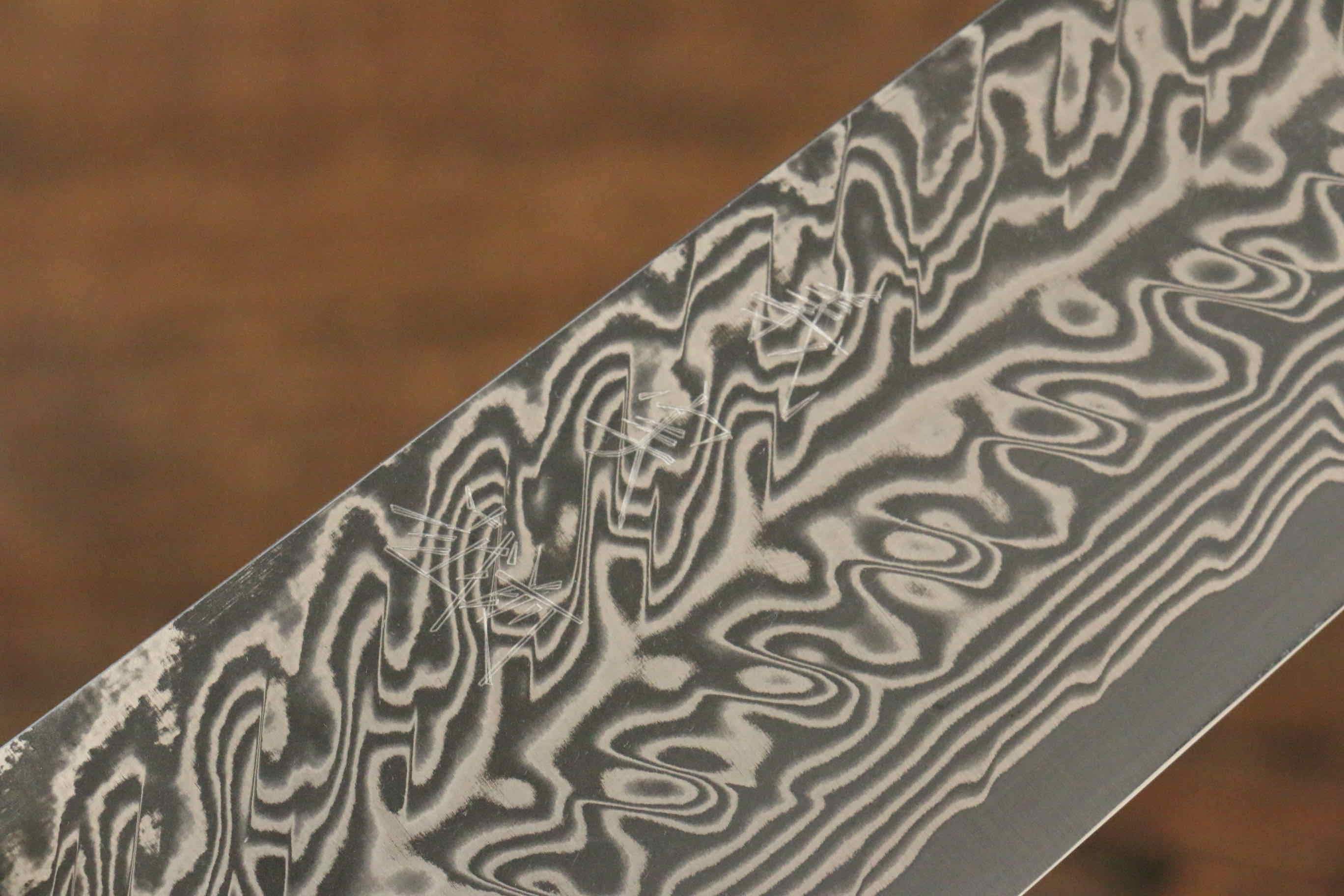 Yoshimi Kato SG2 Damascus Bunka 200mm with Black Persimmon Handle - Seisuke Knife