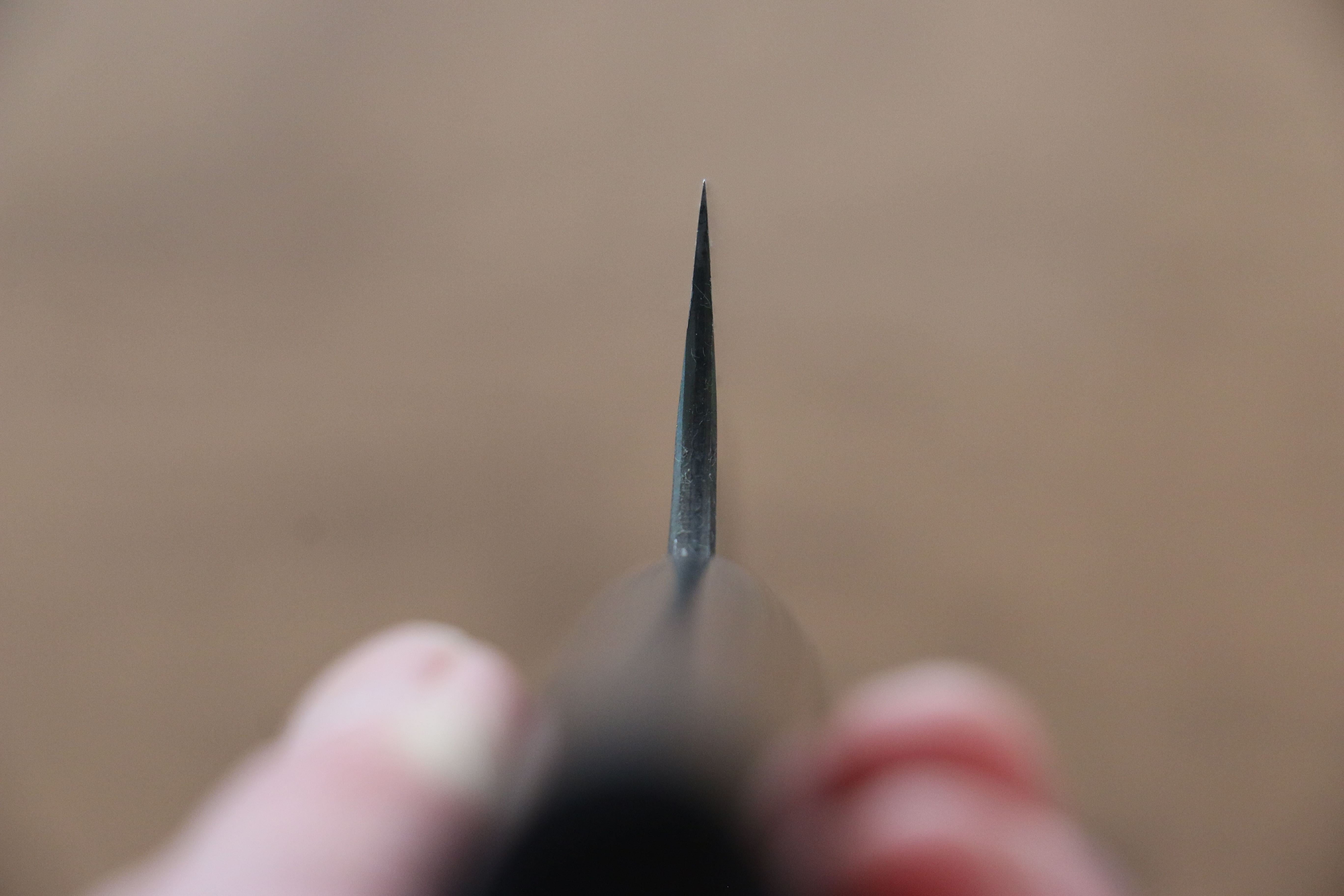 Anryu Blue Super Hammered Black Finished Gyuto 180mm Shitan Handle - Seisuke Knife