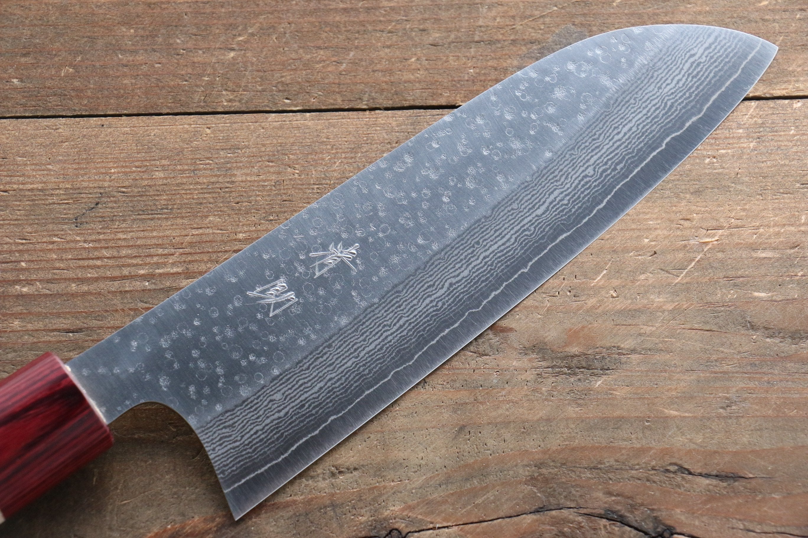 Seisuke VG10 16 Layer Hammered Damascus Santoku 165mm with Magnolia Handle - Seisuke Knife