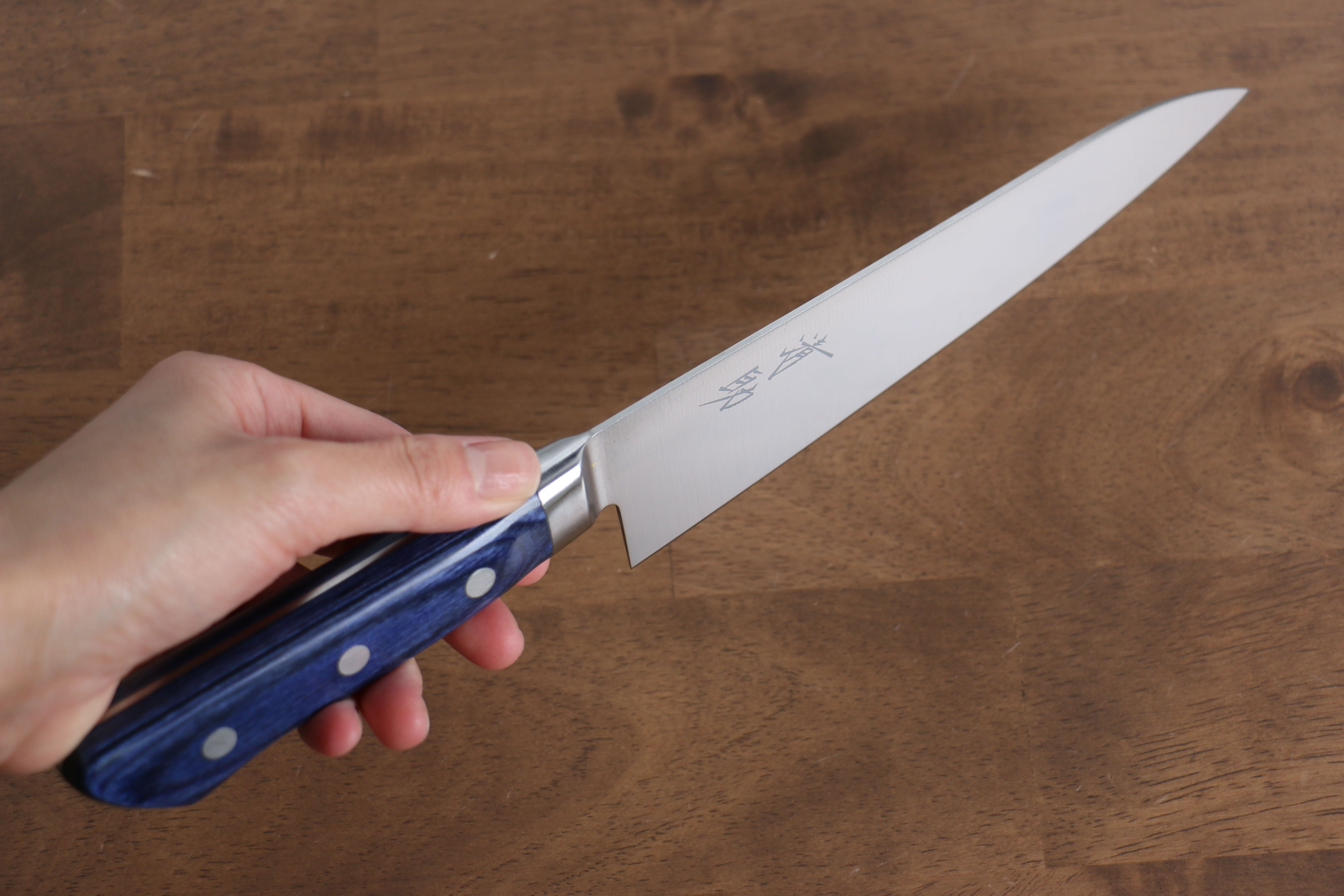 Seisuke Seiten Molybdenum Gyuto 180mm Blue Pakka wood Handle - Seisuke Knife