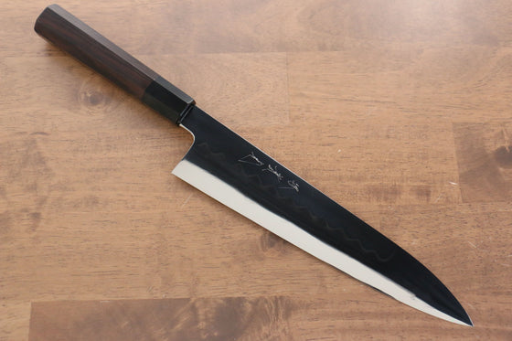 Jikko Honyaki White Steel No.3 Mirrored Finish Gyuto 240mm Ebony Wood Handle - Seisuke Knife