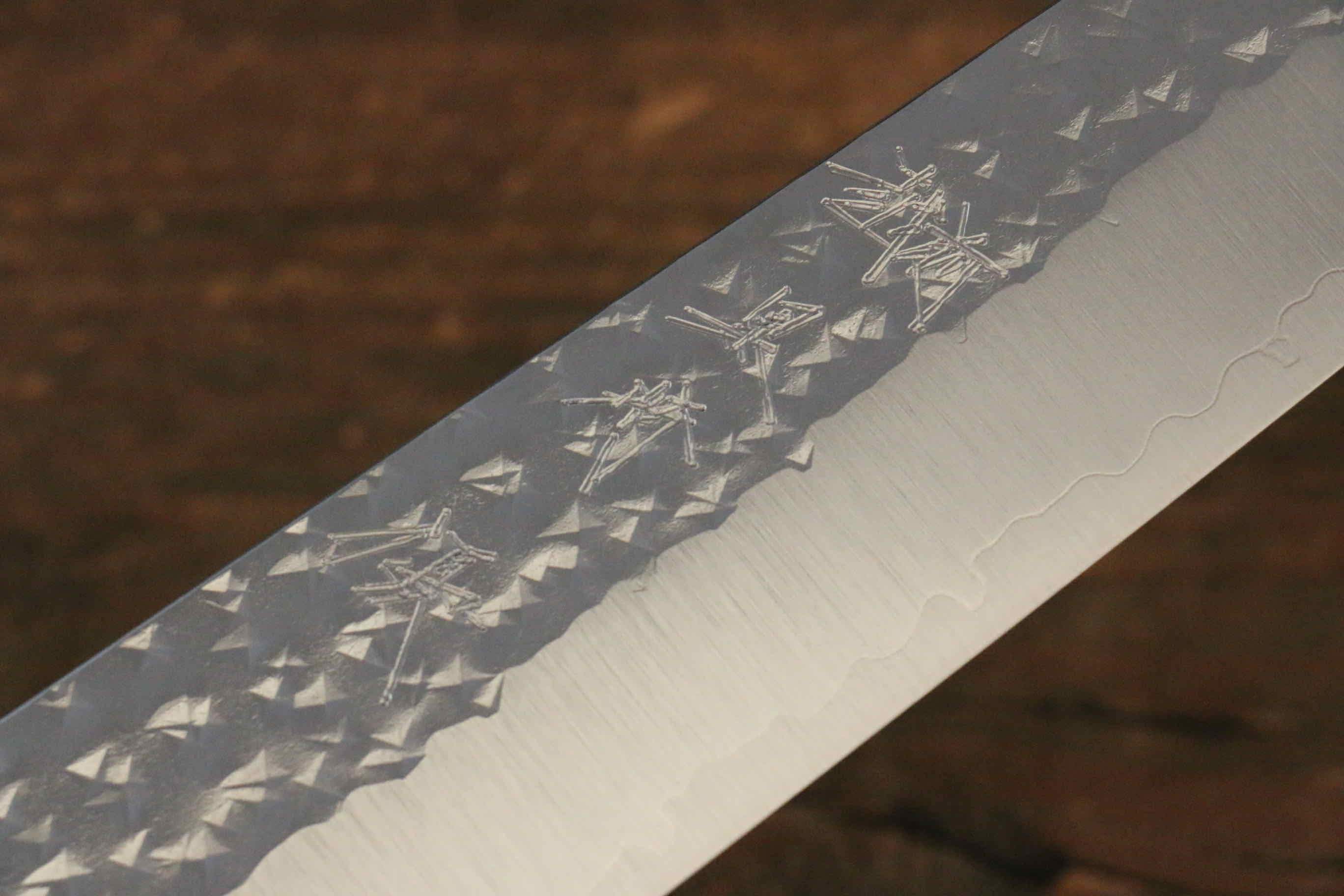 Yu Kurosaki Senko SG2 Hammered Sujihiki 240mm with Shitan Handle (Blonde Ferrule) - Seisuke Knife