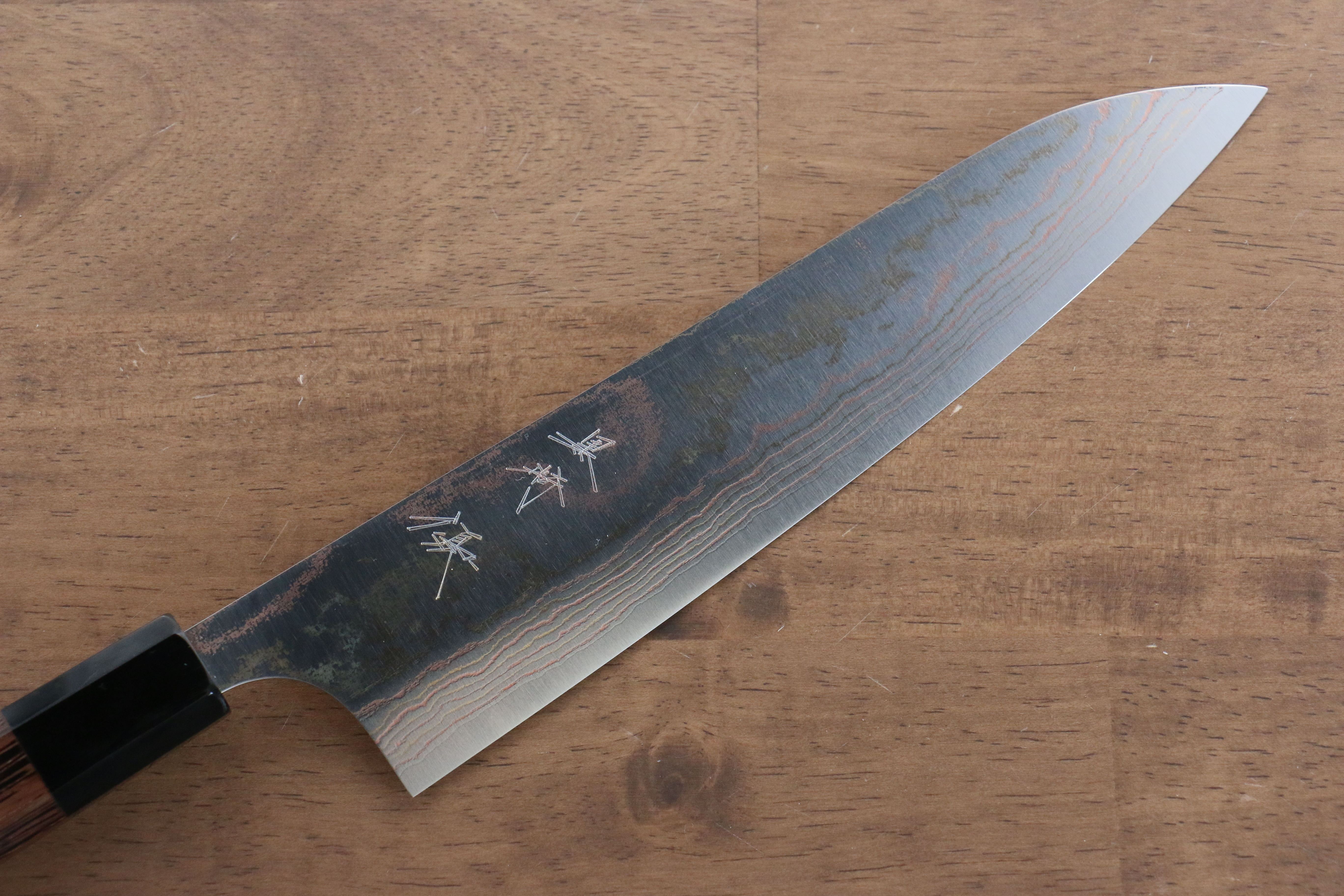 Yu Kurosaki Houou VG10 Colored Damascus Gyuto 210mm Wenge Handle - Seisuke Knife