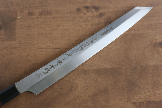 Sakai Takayuki Honyaki VG10 Dragon engraving Kengata Yanagiba 300mm Wenge Handle with Sheath - Seisuke Knife