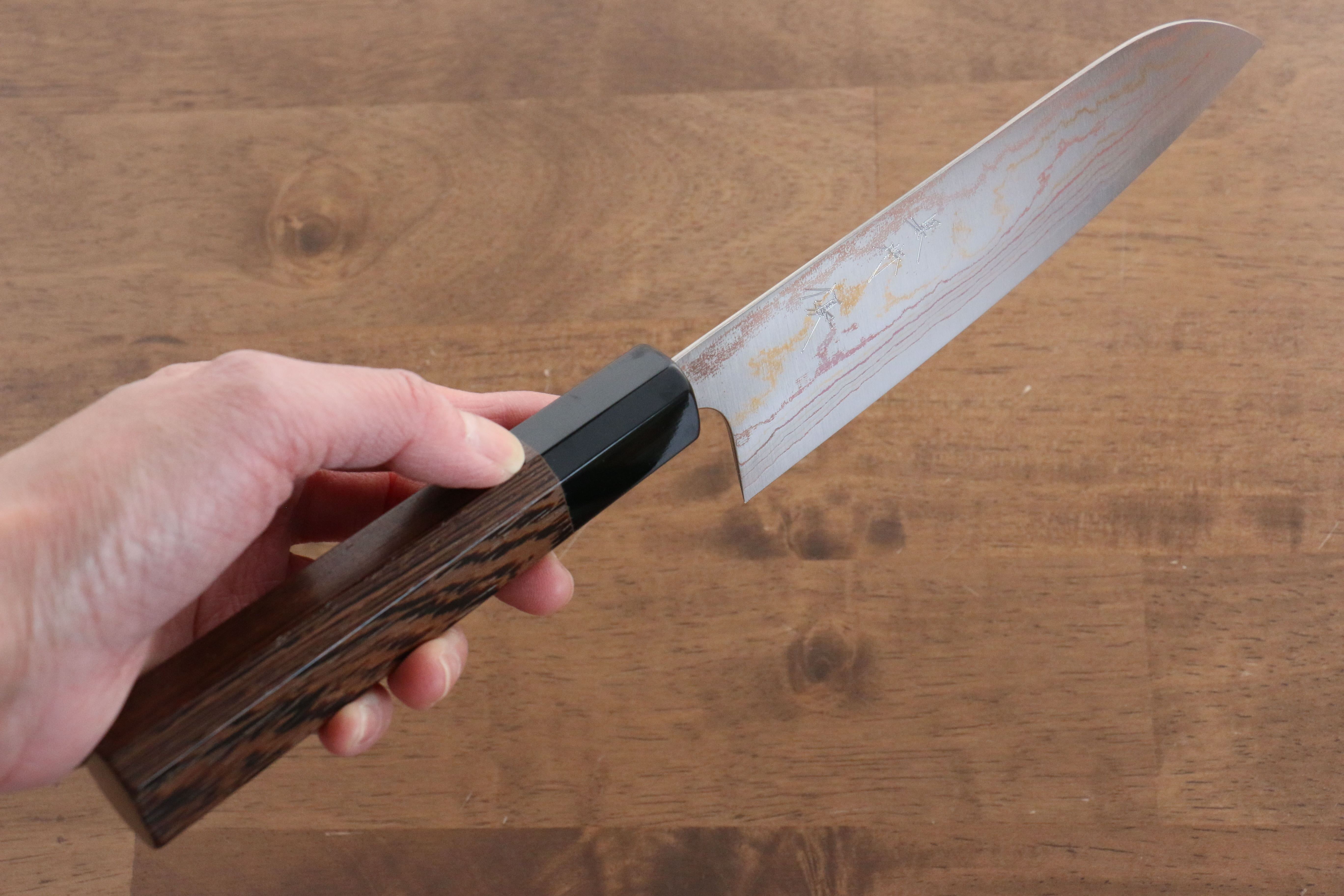 Yu Kurosaki Houou VG10 Colored Damascus Santoku 165mm Wenge Handle - Seisuke Knife
