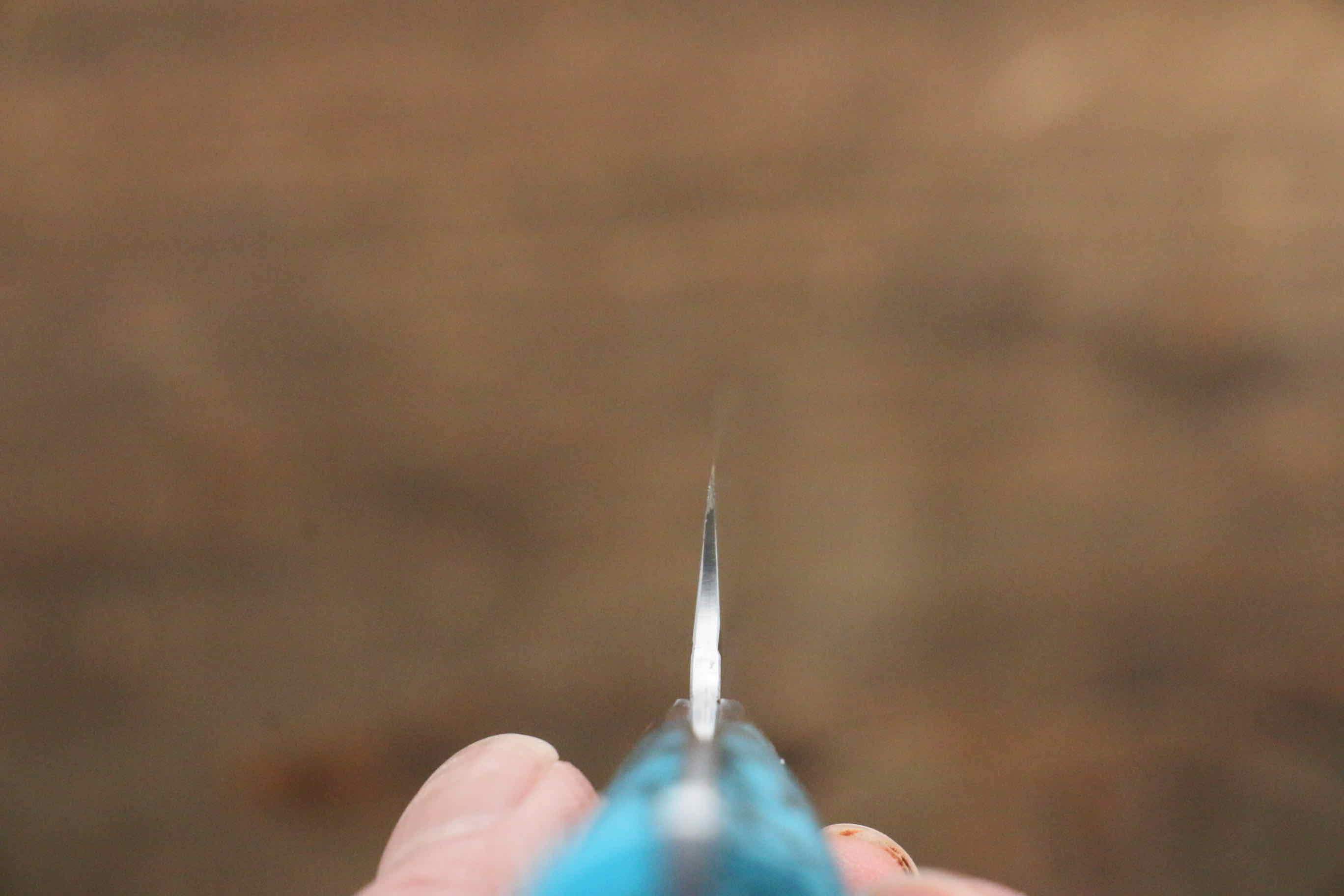 Yu Kurosaki Fujin SG2 Hammered Damascus Petty-Utility 100mm Turquoise Handle - Seisuke Knife