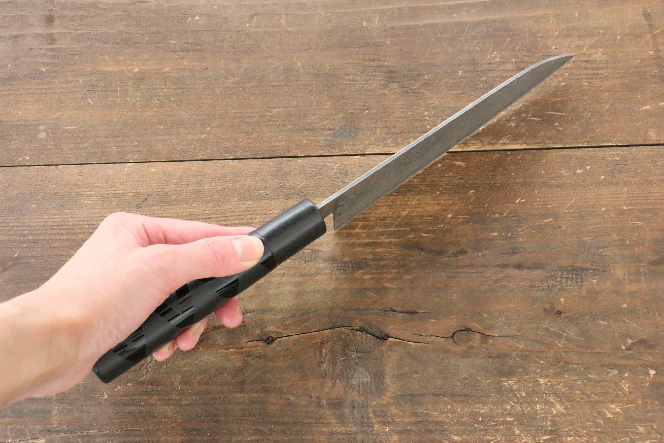 Takeshi Saji VG10 Santoku 165mm Black Plastic Handle - Seisuke Knife