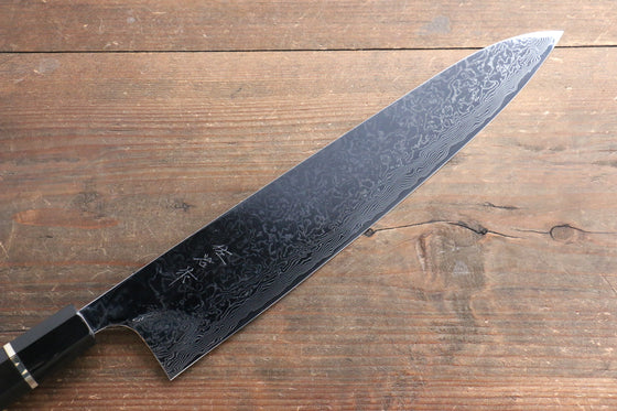 Takeshi Saji SG2 Mirrored Finish Damascus Gyuto 270mm Ebony with Ring Handle - Seisuke Knife