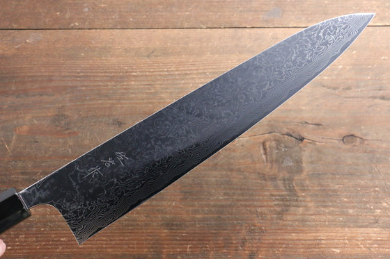 Takeshi Saji SG2 Mirrored Finish Damascus Gyuto 270mm Ebony with Ring Handle - Seisuke Knife