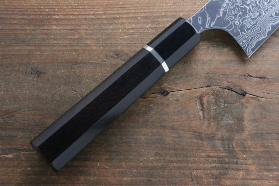 Takeshi Saji SG2 Mirrored Finish Damascus Gyuto 240mm Ebony with Ring Handle - Seisuke Knife