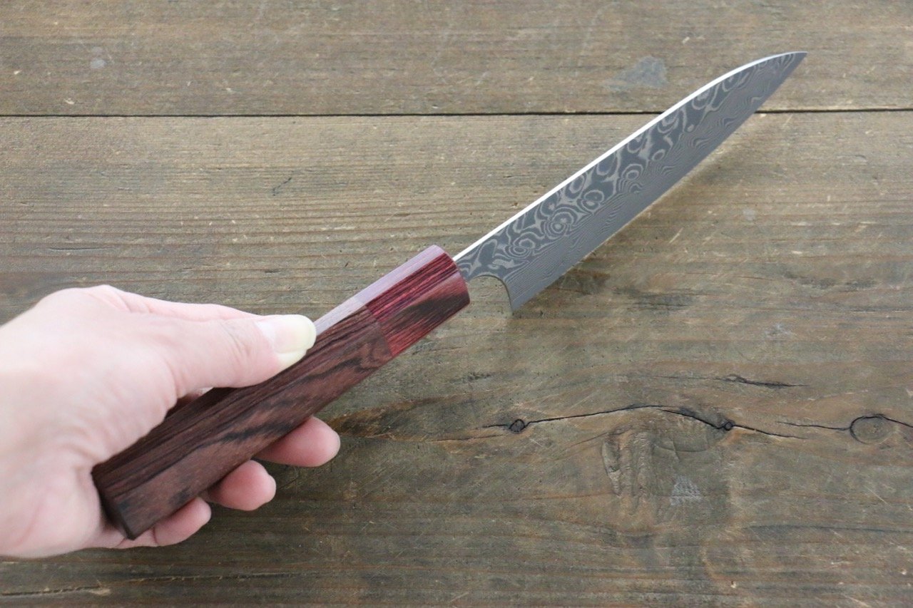Yoshimi Kato SG2 Damascus Petty-Utility 150mm with Honduras Handle - Seisuke Knife