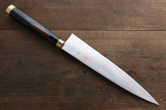 Takeshi Saji Maki-e Art Blue Steel No.2 Colored Damascus Gyuto 240mm Lacquered Handle with Sheath - Seisuke Knife