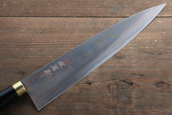 Takeshi Saji Maki-e Art Blue Steel No.2 Colored Damascus Gyuto 240mm Lacquered Handle with Sheath - Seisuke Knife