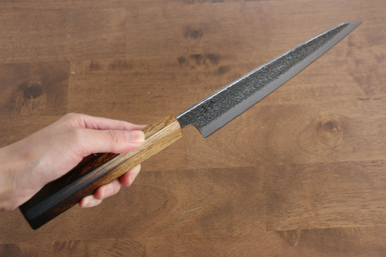 Sakai Takayuki Homura Guren Blue Steel No.2 Kurouchi Hammered Gyuto 225mm with Burnt Oak Handle - Seisuke Knife