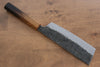 Sakai Takayuki Homura Guren Blue Steel No.2 Kurouchi Hammered Nakiri 180mm with Burnt Oak Handle - Seisuke Knife