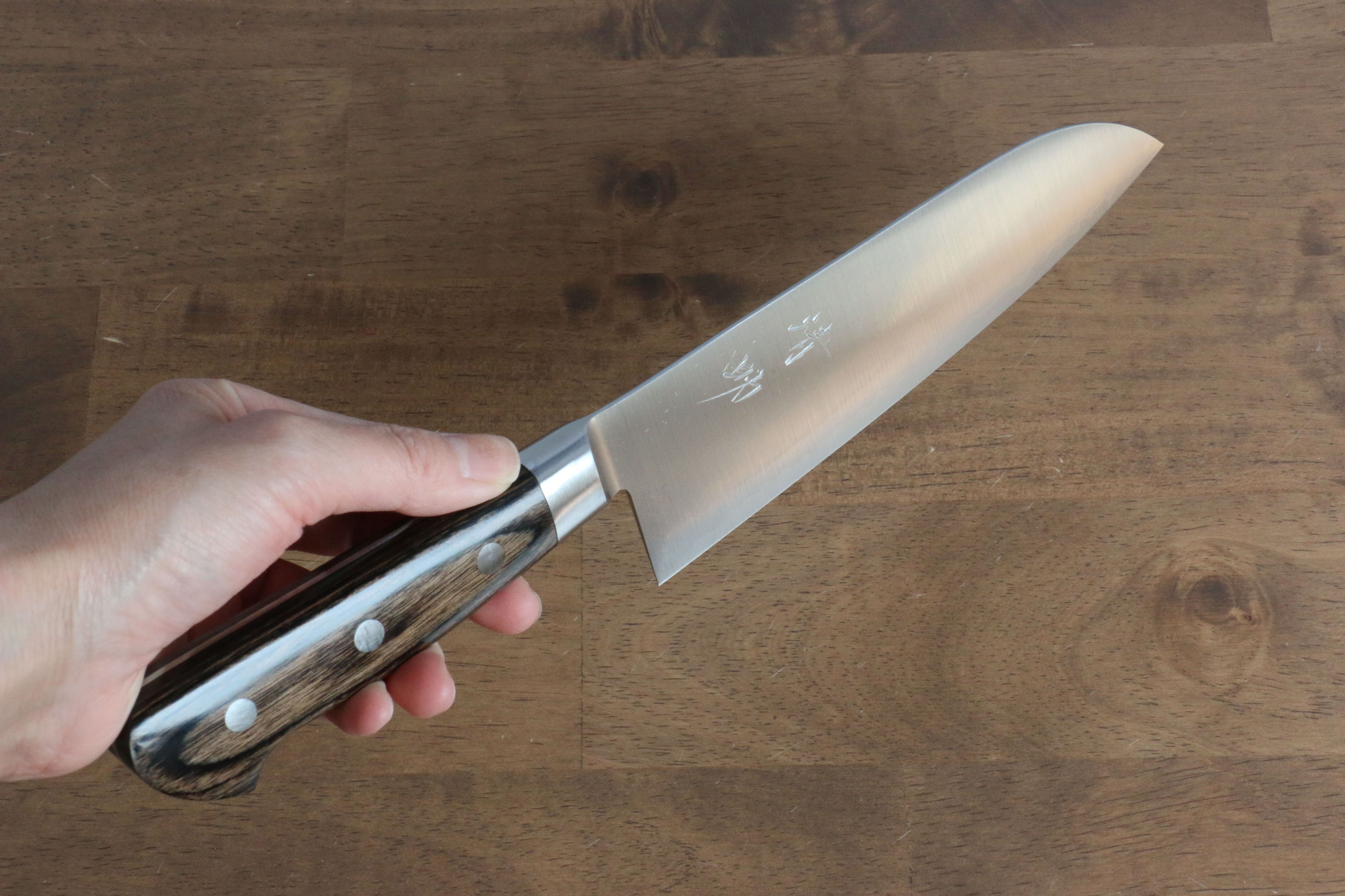 Seisuke SG2 Santoku 180mm Brown Pakka wood Handle - Seisuke Knife