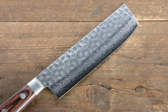 Jikko VG10 17 Layer Nakiri  160mm Mahogany Handle - Seisuke Knife