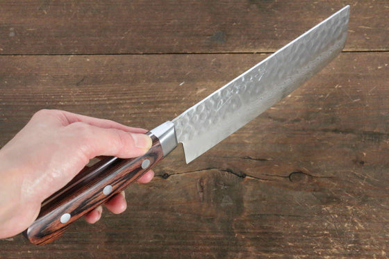 Jikko VG10 17 Layer Nakiri  160mm Mahogany Handle - Seisuke Knife