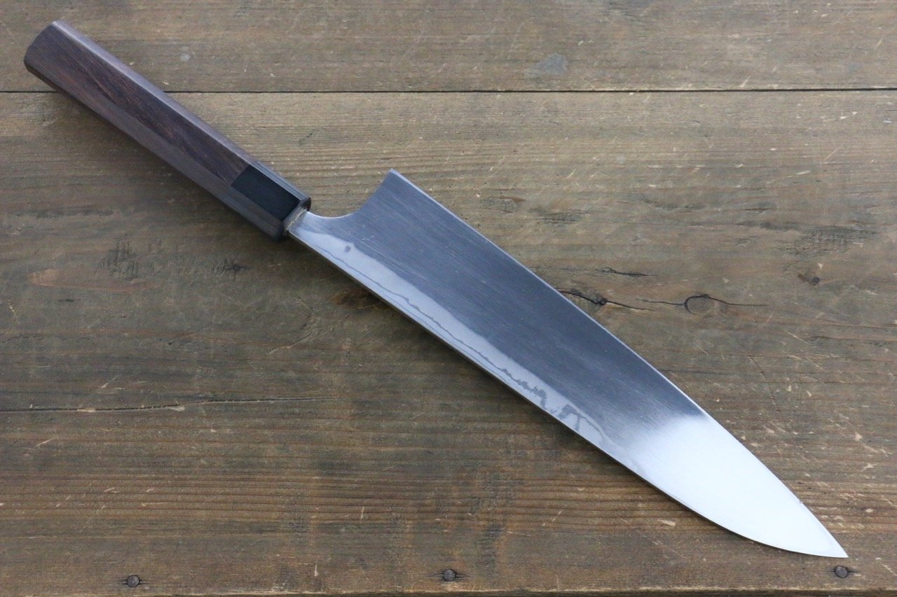 Seisuke Blue Steel No.2 Hammered Damascus Gyuto 240mm Shitan Handle - Seisuke Knife