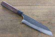  Seisuke Blue Steel No.2 Hammered Kurouchi Santoku 165mm with Shitan Handle - Seisuke Knife