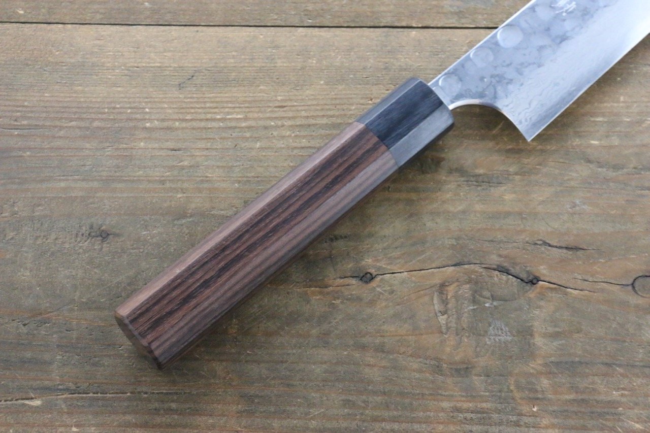 Seisuke Blue Steel No.2 Hammered Damascus Yanagiba 270mm Shitan Handle - Seisuke Knife