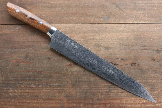 Takeshi Saji SG2 Diamond Finish Damascus Kiritsuke 270mm Ironwood Handle - Seisuke Knife