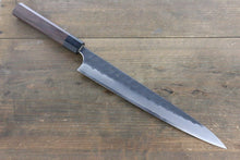 Seisuke Blue Steel No.2 Hammered Kurouchi Yanagiba 270mm Shitan Handle - Seisuke Knife