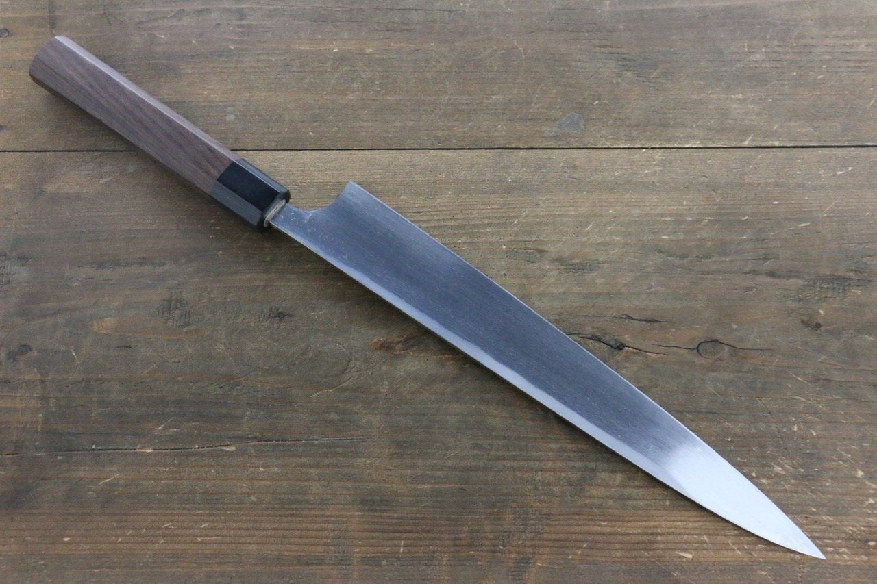 Seisuke Blue Steel No.2 Hammered Kurouchi Yanagiba 270mm Shitan Handle - Seisuke Knife