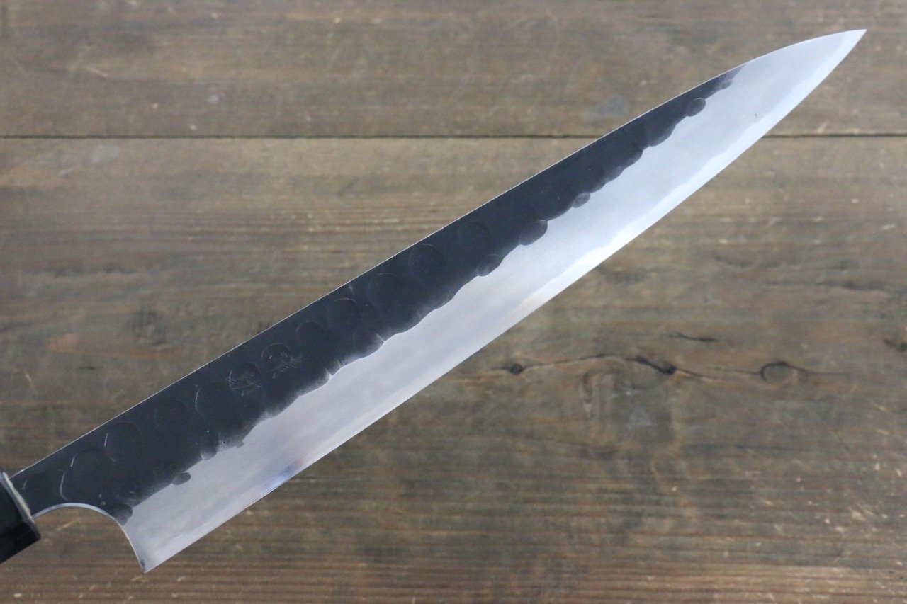 Seisuke Blue Steel No.2 Hammered Kurouchi Yanagiba 270mm Shitan Handle - Seisuke Knife